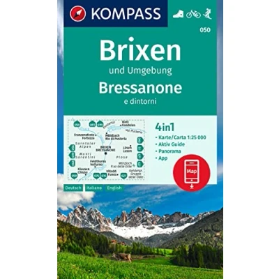 Afbeelding van KOMPASS Wanderkarte 050 Brixen und Umgebung / Bressanone e dintorni 1:25.000
