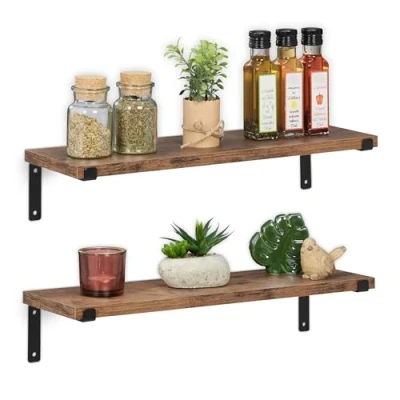 Afbeelding van Relaxdays, Rekken, 2x wandplank (48 x 15,5 9,5 cm)