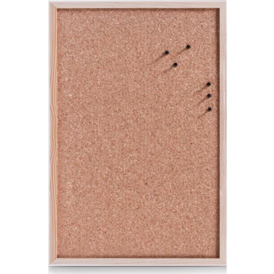 Afbeelding van Prikbord van kurk 60 x 40 cm Kurken memobord/prikbord voor thuis of op kantoor