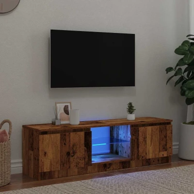 Afbeelding van vidaXL Tv meubel met LED 120x30x36 cm bewerkt hout oud