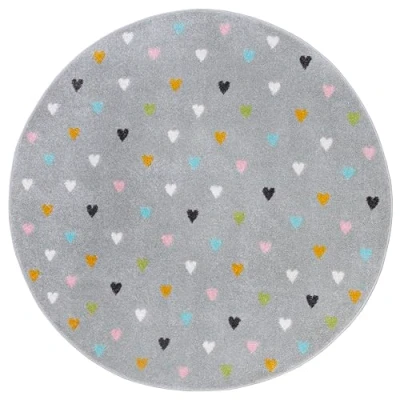 Afbeelding van Rond Vloerkleed Kids Little Hearts Grijs 123vloerkleed.nl is de online webshop voor vloerkleden en woonaccessoires.