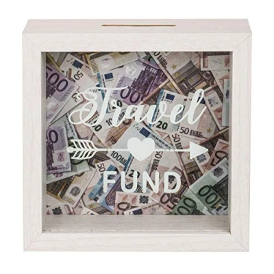 Afbeelding van Out Of The Blue Houten Spaarpot Travel Fund