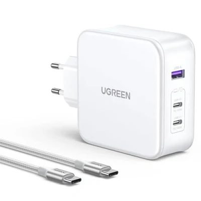 Afbeelding van UGREEN 140W GaN Snellader Nexode USB A+2*USB C Fast Charger met Cable wit MacBook Pro/Air, Dell XPS, iPhone 14 Pro Max/Pro/14, Galaxy S23 Ultra/S23+/S23/S22 Ultra, Steam Deck
