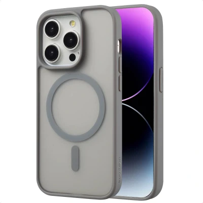 Afbeelding van imoshion Hoesje Geschikt voor iPhone 14 Pro Color Guard Backcover MagSafe Grijs