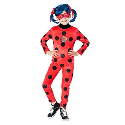 Afbeelding van Rubies Ladybug Kostuum Miraculous Premium Kind Meisje Rood Maat 116 Carnavalskleding Verkleedkleding