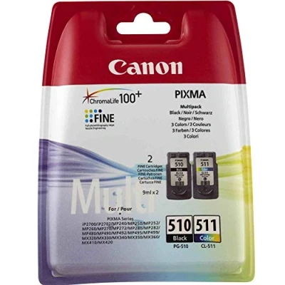 Afbeelding van Canon PG 510 / CL 511 Inktcartridge Zwart + 3 kleuren Voordeelbundel