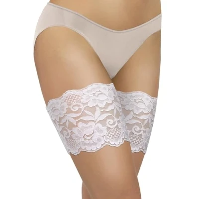 Afbeelding van sesto senso Sexy elastische kanten dij banden anti frictie met 4 siliconen banden, Wit