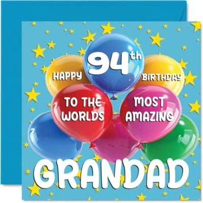 Afbeelding van 94 jaar verjaardagskaart voor opa World&#039;s Most Amazing Grandad van kleinzoon en kleindochter, 145 mm x mm, jaar, kaarten