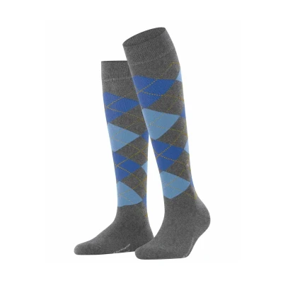 Afbeelding van Burlington Marylebone W Kh paar lange wollen sokken met patroon kniekousen voor dames (1 stuk), Grijs (Dark Grey 3070) Milieuvriendelijk
