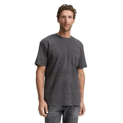 Image de TOM TAILOR 1045624 T shirt pour homme, 37678 White Tarmac Grey Injected, M