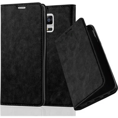 Afbeelding van Cadorabo Hoesje geschikt voor Samsung Galaxy NOTE 4 in ZWARTE NACHT Beschermhoes met magnetische sluiting, standfunctie en kaartvakje Book Case Cover Etui