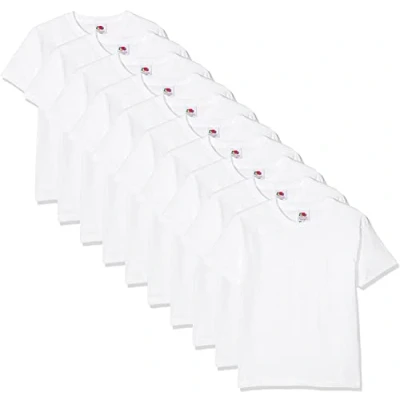 Afbeelding van Fruit of the Loom Kids 10 Pack T Shirt jongens (10 Pack), wit (wit 30), 9 11 jaar