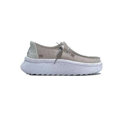 Afbeelding van HEYDUDE Wendy Peak Chambray Dames Instappers Cream Maat 42
