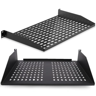 Afbeelding van Pyle Geventileerde serverplanken voor goede luchtcirculatie, Zwevende montage, 1U+2U computerplank, kastplank, serverrek plank computerbehuizing