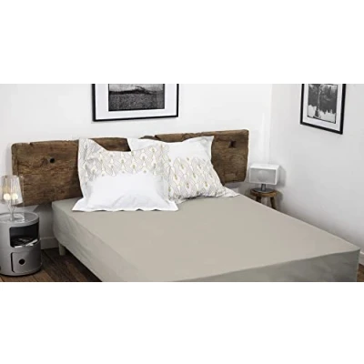 Afbeelding van HOME LINGE PASSION, Hoeslaken, beige, 160 x 200 + 35 cm, 100% katoen, 57 draden/cm² (label Oeko TEX)
