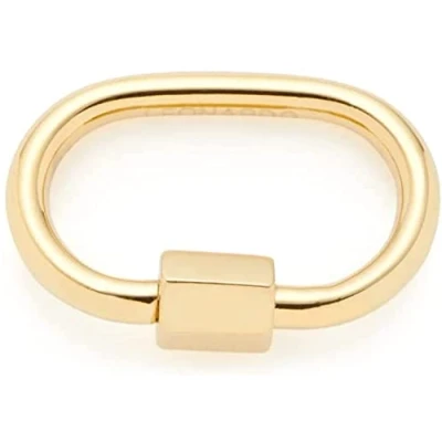Afbeelding van Leonardo Jewels Clip&amp;Mix 021818 Lora Joker roestvrij staal ovaal schroefslot goud om op te hangen aan basic modesieraden voor dames, 2, staal, Geen edelsteen, rvs, edelsteen