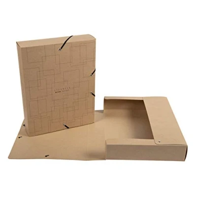 Afbeelding van Exacompta Ref. 59647E 1 x Eterneco archiefdoos met elastiek op de rug van 6 cm in kaart gecoat plantaardige olie waterbestendigheid zonder kunststof willekeurig motief