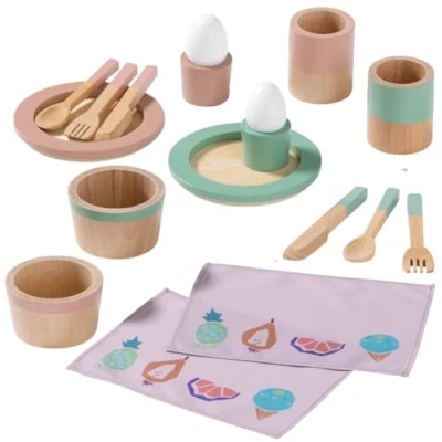 Afbeelding van howa Houten Speelgoed Gerechten voor Kinderen Kinderservies 18 delig Kinderkeuken Accessoires 4897