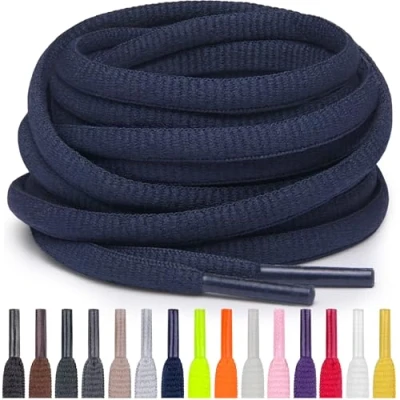 Afbeelding van Miscly Ovale sportveters, verkrijgbaar in verschillende lengtes en kleuren, Navy Blauw