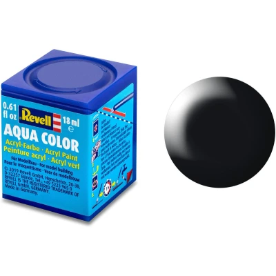 Afbeelding van Zwart Zijdemat Ral 9005 Aqua Color 18 Ml Revell Modelbouwverf Op Waterbasis