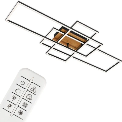 Afbeelding van Briloner FRAME LED plafondlamp dimbaar kleurtemperatuurregeling nachtlichtfunctie 55 W zwart