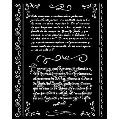 Afbeelding van Stamperia, Vintage Library dikke sjabloon 20 x 25 cm