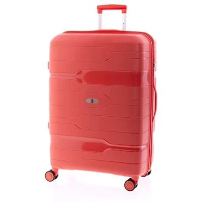 Afbeelding van Gladiator Boxing L Spinner 77 Grote Koffer met TSA Cijferslot 77x53x29cm Expandable tot 115 Liter XL Reiskoffer Kofferslot Koraalrood