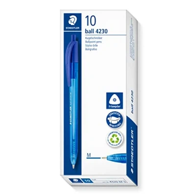 Afbeelding van STAEDTLER 4230 M 3 balpen, 10 stuks, regenboog, blauw