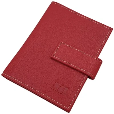 Afbeelding van XXL MJ Design Germany lederen portemonnee met RFID en NFC bescherming, Rood, Creditcardhoes