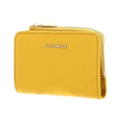 Afbeelding van COCCINELLE Leren Portemonnee Metallic Soft Wallet Soleado Geel
