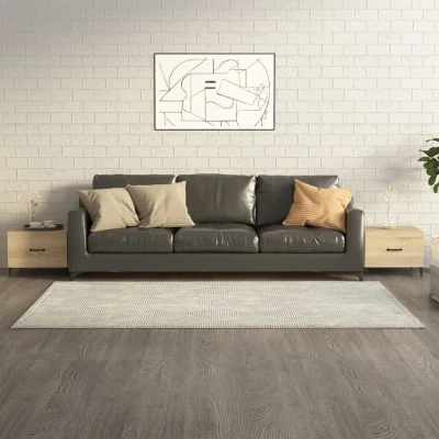 Afbeelding van Salontafel 2 st met metalen poten 50x50x40 cm sonoma eikenkleur