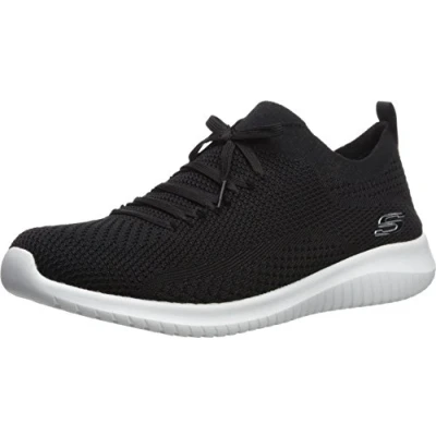 Afbeelding van Skechers Ultra Flex statements, damessneakers, Zwart Wit BMW