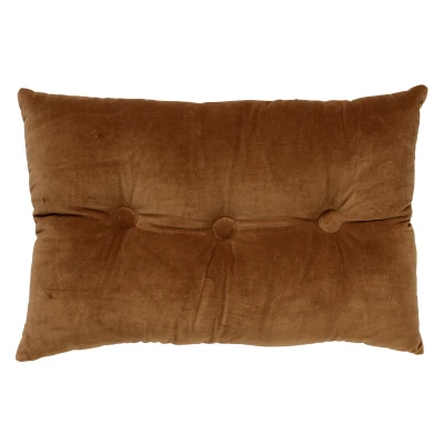 Afbeelding van Dutch Decor VALERIE Sierkussen 40x60 cm velvet met knopen Tobacco Brown bruin