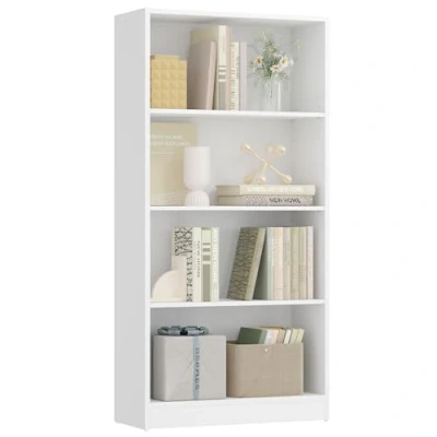 Afbeelding van VASAGLE LBC107T14 Boekenkast met 4 verstelbare planken, kinderboekenkast en opbergeenheid voor thuiskantoor, studie, 60 x 24 121,5 cm, wit
