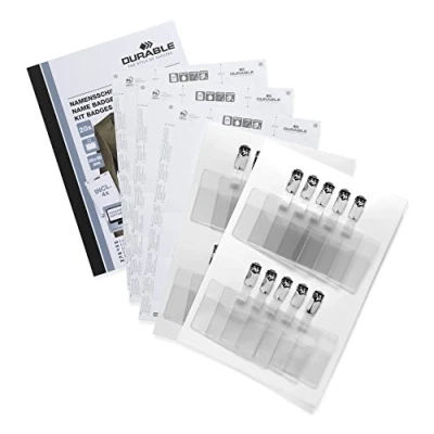 Afbeelding van Durable 869500 Badmaker Pack All in One 20 ID houder met clip, 60 x 90 mm + 3 planken