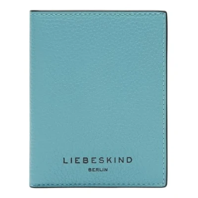 Afbeelding van LIEBESKIND BERLIN Leren Kaarthoes Hilla Small Pebble Arcie Card Etui Petrol Blue Lichtblauw