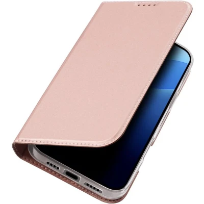 Afbeelding van Dux Ducis Skin Pro Series Hoesje Geschikt voor Apple iPhone 16 Book Case met Pasjeshouder Portemonnee Standaard Roze