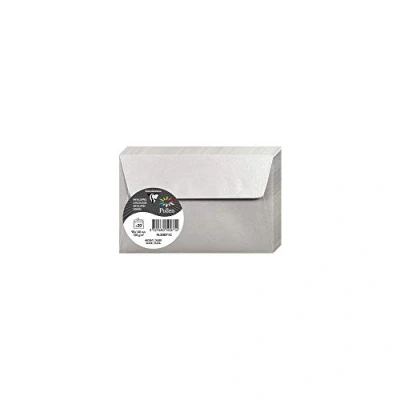 Afbeelding van Clairefontaine 50071C, verpakking met 20 zelfklevende enveloppen, formaat 9 x 14 cm, 120 g/m², kleur: zilver, uitnodiging voor evenementen en correspondentie, Pollen serie, glad papier van hoge