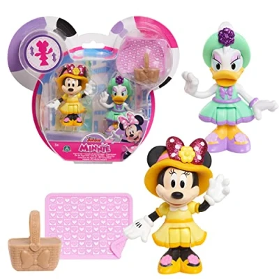 Afbeelding van Minnie, 2 beweegbare figuren, 7,5 cm, met accessoires, thee party, speelgoed voor kinderen vanaf 3 jaar, Mcn174
