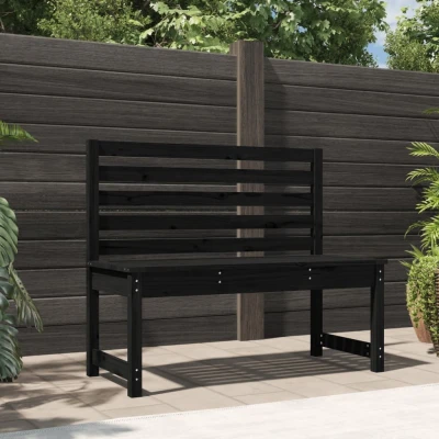 Afbeelding van Tuinbank 109 cm massief grenenhout zwart