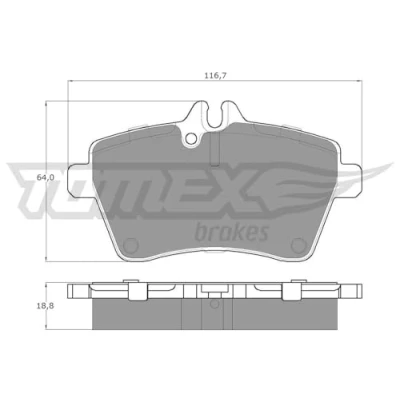 Afbeelding van TOMEX brakes TX 14 56 Remblokkenset Vooras Geschikt voor slijtage waarschuwingscontact MERCEDES BENZ: B Class, A Class