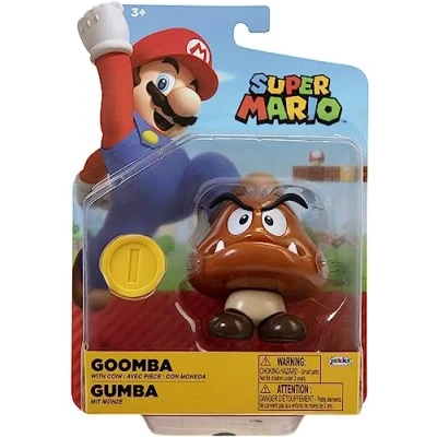 Afbeelding van World of Nintendo Super Mario Figuur met gewrichten, 10,2 cm + accessoires, Goomba stuk