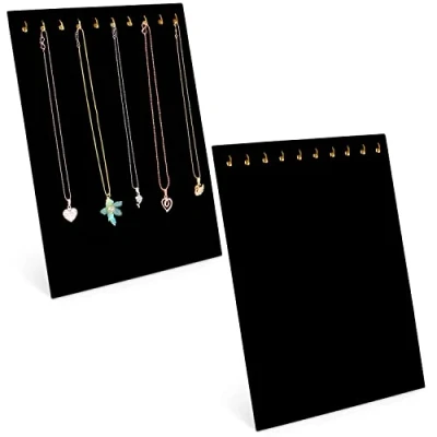 Afbeelding van Belle Vous 2 Pak Zwart Velours Ketting Sieraden Display Houders Organizer Rek Standaards met 10 Haken voor Kettingen Vertoon Kettingen, Hangers &amp; Andere Accessoires