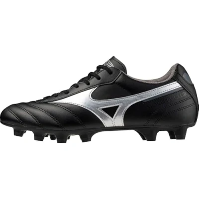 Afbeelding van Mizuno Morelia II CLUB Voetbalschoenen met kunststof noppen, Heren, Maat: 44, Black/galaxy silver/dark shadow Hoogwaardig imitatieleer