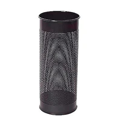 Image de Porte parapluie métal laqué perforé design, 28 litres noir