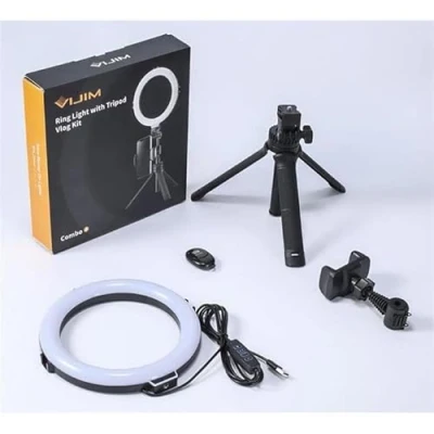 Afbeelding van VIJIM Ringlamp met statief telefoonhouder en bluetooth afstandsbediening Instagram / YouTube TikTok lamp