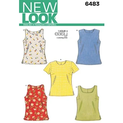 Afbeelding van New Look NL6483 naaipatroon tanktop T shirt 22 x 15 cm