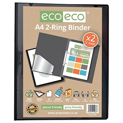 Afbeelding van eco Ringband, A4, 95% gerecycled, 22 mm rugbreedte, zwart