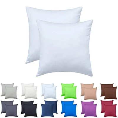 Image de NatureMark Lot de 2 taies d&#039;oreiller en jersey, nombreuses tailles et couleurs, pour oreiller latéral ou cervical, 40 x cm, blanc