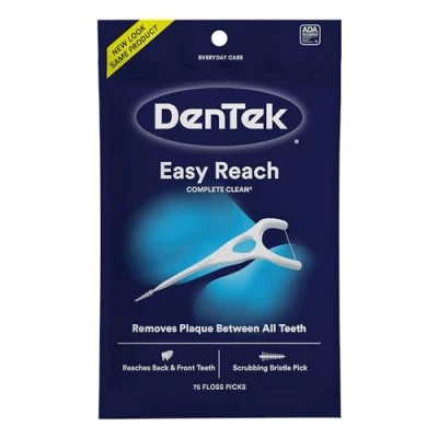 Afbeelding van DenTek Complete Clean Easy Reach floss Picks geen breuk en scheurtjes 75 stuks